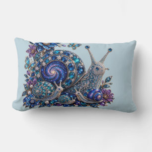 Celestial Crystal Snail Family – Sapphire Galaxy Lumbar Pillow