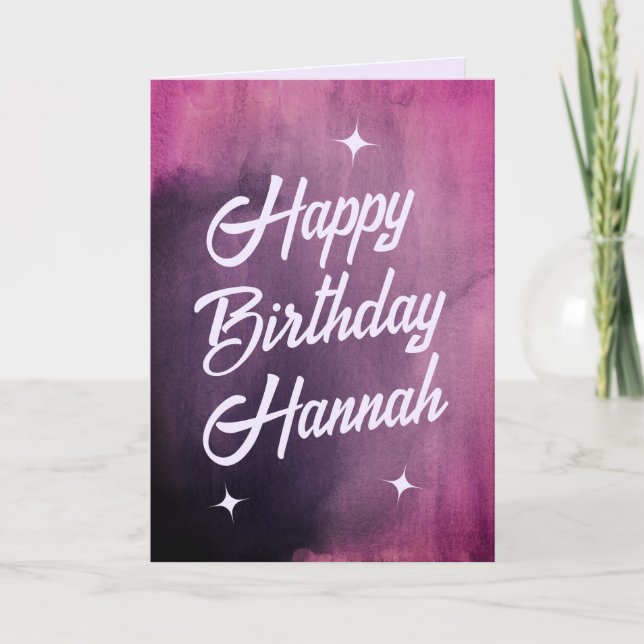 Celestial Custom Name Birthday Card (Front)