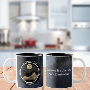 Celestial Custom Sobriety Milestone Gift  Two-Tone Coffee Mug