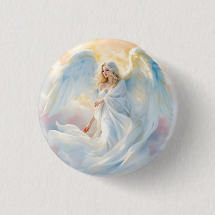 Celestial Dawn – Angel of Peace and Light 1 Inch Round Button