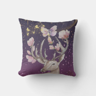 Celestial Deer Boganhues Print Throw Pillow