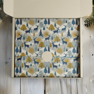 Celestial Deer Winter Mountains Tissue Paper
