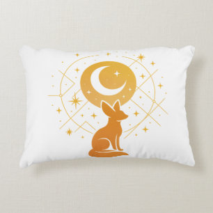 Celestial Desert Fox – Moon and Stars Cosmic  Accent Pillow