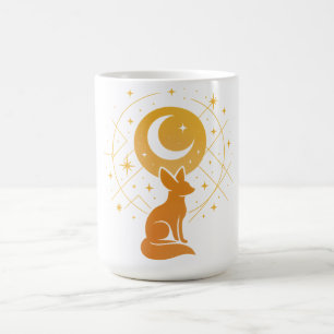 Celestial Desert Fox – Moon and Stars Cosmic  Coffee Mug
