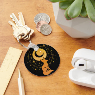 Celestial Desert Fox – Moon and Stars Cosmic  Keychain