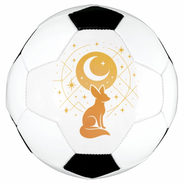 Celestial Desert Fox – Moon and Stars Cosmic  Soccer Ball (Front)