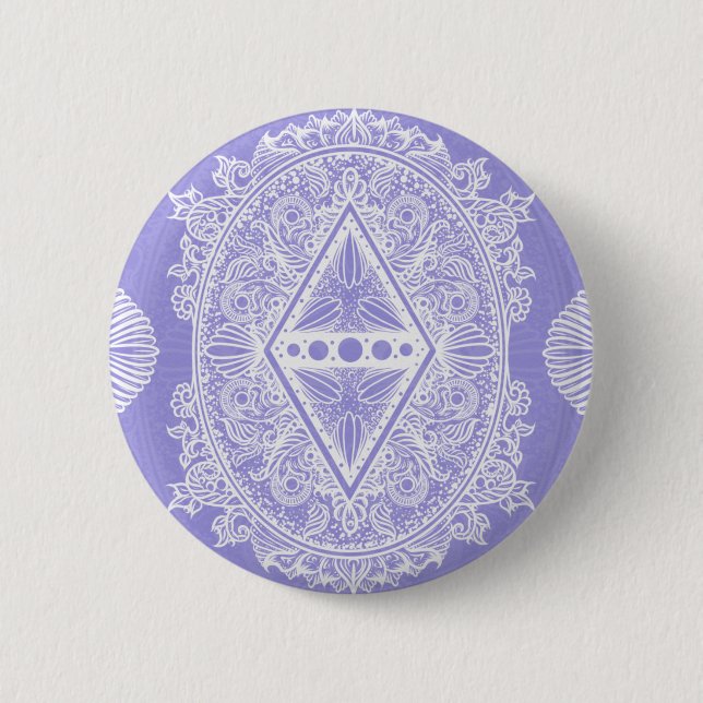 Celestial Diamond Mandala 2 Inch Round Button (Front)