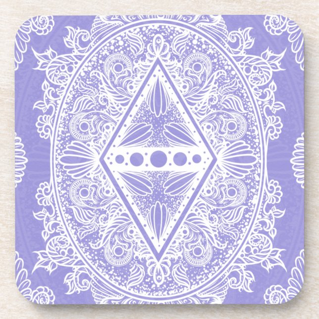 Celestial Diamond Mandala Coaster (Front)