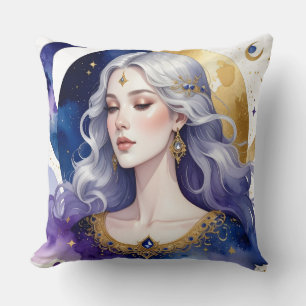 Celestial Divine Feminine Spiritual Coffee Cup Throw Pillow