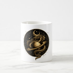 Celestial Dragon Saturn Fantasy Space Art Coffee Mug