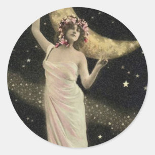 Celestial Drama Queen Classic Round Sticker