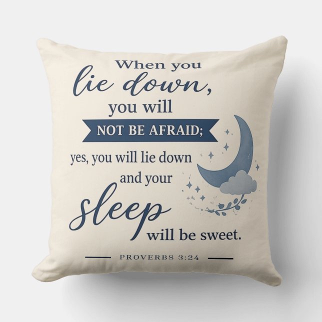 Celestial Dream - Proverbs 3:24 Throw Pillow (Front)