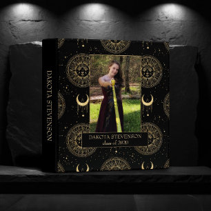 Celestial Dreamcatcher   Gold Sun Moon and Stars Binder