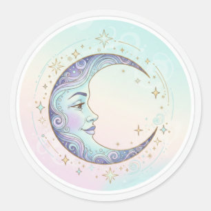 Celestial Dreamer: The Mystical Moon Sticker