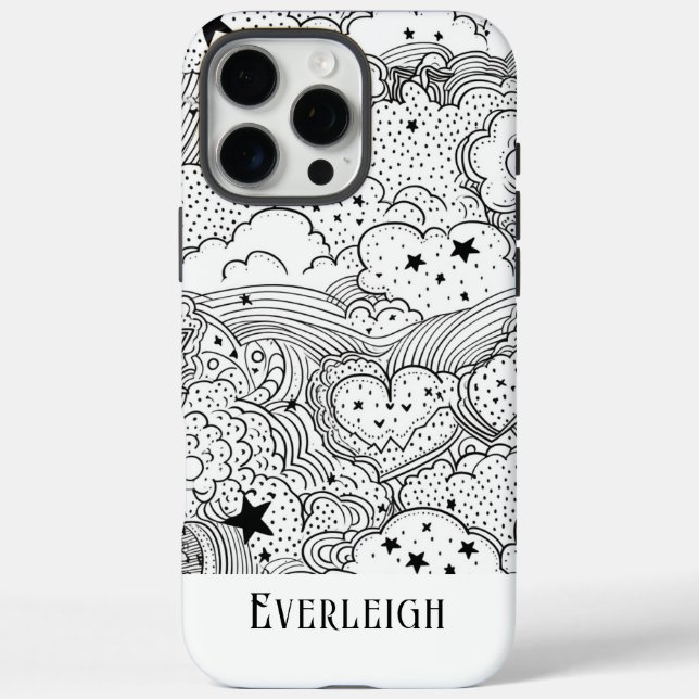 Celestial Dreams Doodles Personalized Case-Mate iPhone Case (Back)