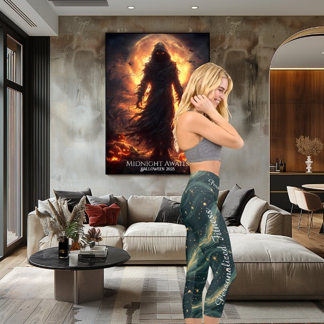 Celestial Dreams: Starry Night Abstract Pattern Capri Leggings (Creator Uploaded)