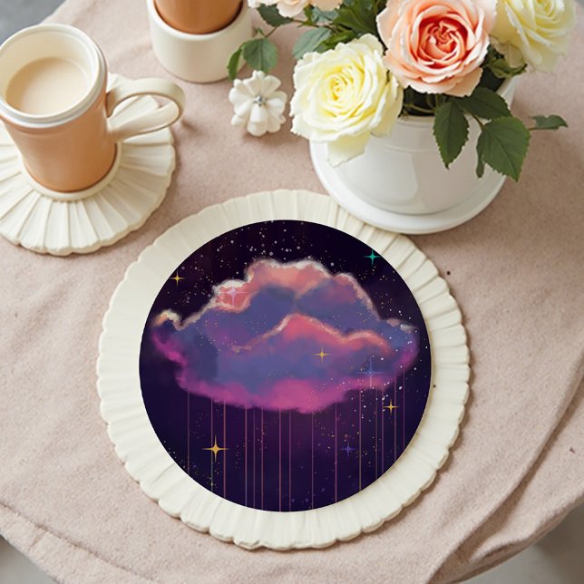 Celestial Dreamy Cloud Round Paper Coaster (Creator Uploaded)