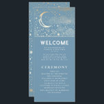 Celestial Dusty Blue and Gold Wedding Programs<br><div class="desc">Celestial dusty blue wedding programs with the ceremony and wedding party information for guests</div>
