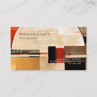 Celestial Elegance: Abstract Exploration in Beige Business Card