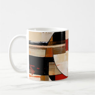 Celestial Elegance: Abstract Exploration in Beige Coffee Mug