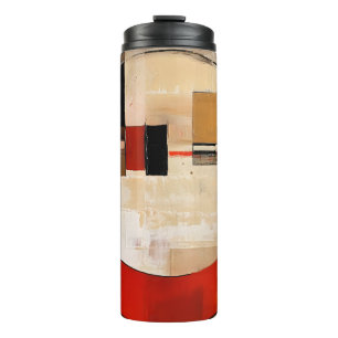 Celestial Elegance: Abstract Exploration in Beige Thermal Tumbler