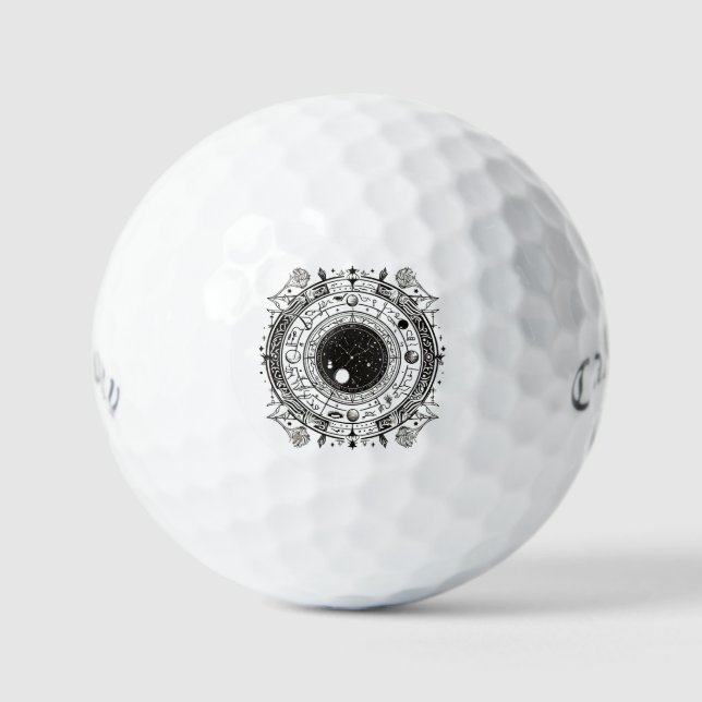 Celestial Elegance: Zodiac & Constellation Designs Golf Balls (Front)