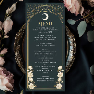 Celestial Elegant Arch Art Nouveau Wedding Menu