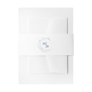 Celestial Elegant Wedding Moon Monogram Invitation Belly Band