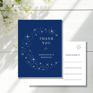 Celestial Elegant Wedding Moon Thank You Postcard