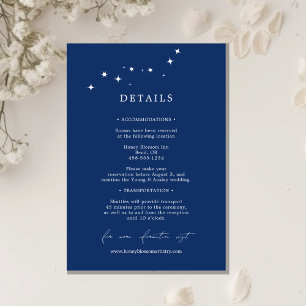 Celestial Elegant Wedding Navy Blue Details Enclosure Card