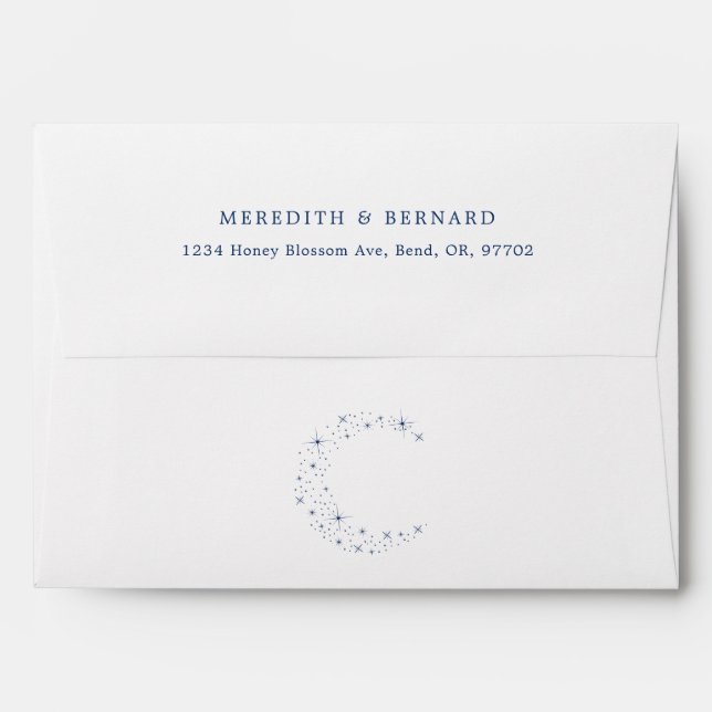 Celestial Elegant Wedding White Mailing Envelope (Back (Top Flap))
