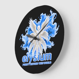 Celestial Elysium Guardian Angel Wings Pop Art Large Clock