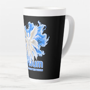 Celestial Elysium Guardian Angel Wings Pop Art Latte Mug