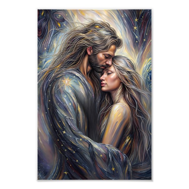 Celestial Embrace Romantic Starry Night Photo Print (Front)