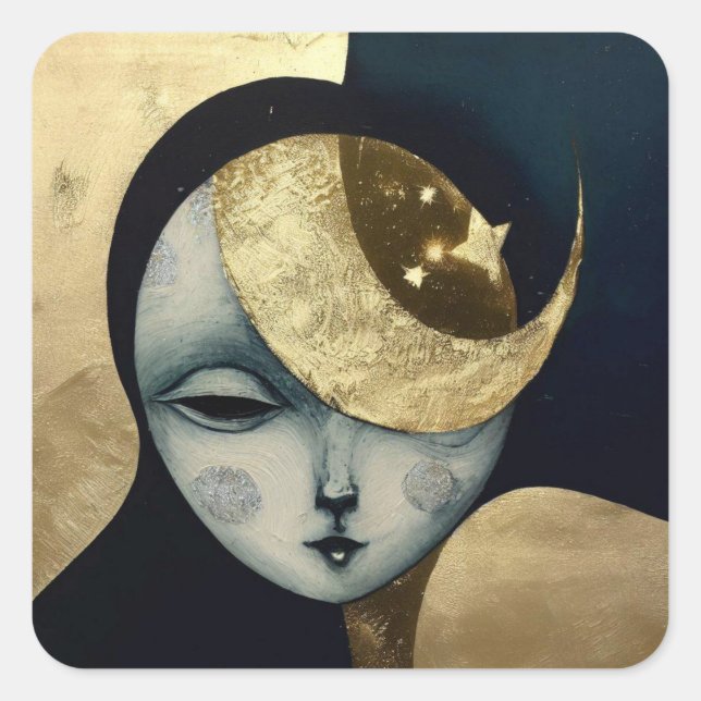 Celestial Embrace Square Sticker (Front)