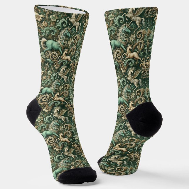 Celestial Equinox – Gothic Victorian Tapestry Socks (Angled)
