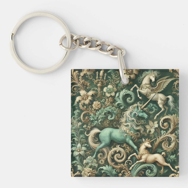 Celestial Equinox – Mythical Unicorn Keychain (Front)