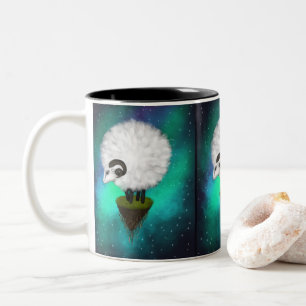 Celestial Ewe: Grazing Among the Stars Two-Tone Coffee Mug