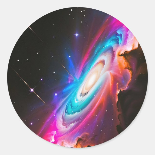 Celestial Fantasy Black Hole Classic Round Sticker (Front)