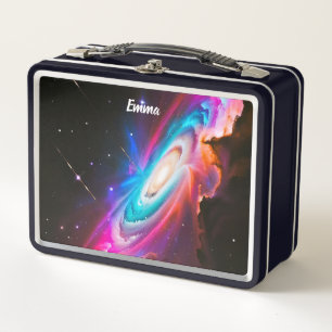 Celestial Fantasy Black Hole Custom Name Script Metal Lunch Box
