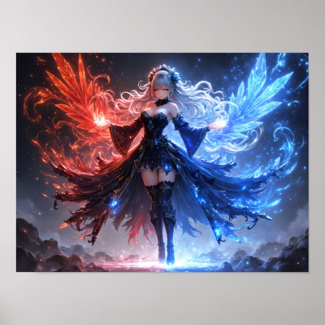 Celestial Fire and Ice Sorceress girl  Poster (Front)