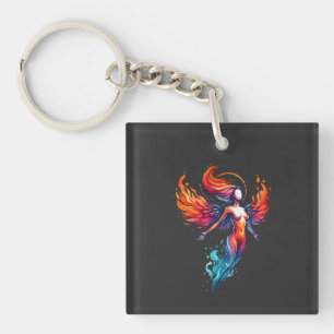 Celestial Fire Ice Goddess Keychain