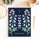 Celestial Floral Moon Phase Custom Name Planner<br><div class="desc">This enchanting design features a celestial moon phase motif framed by delicate watercolor florals in soft lavender and pink hues, set against a deep navy background. Personalized with a custom name and the year 2025, it blends cosmic charm with botanical elegance. Perfect for spiritual seekers, astrology lovers, or anyone who...</div>