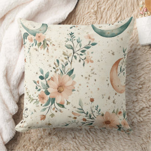 Celestial Floral Pattern (10) Throw Pillow