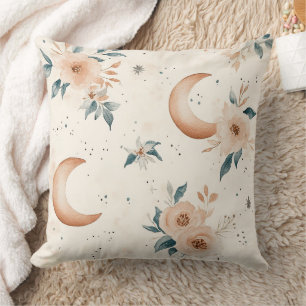 Celestial Floral Pattern (1) Throw Pillow