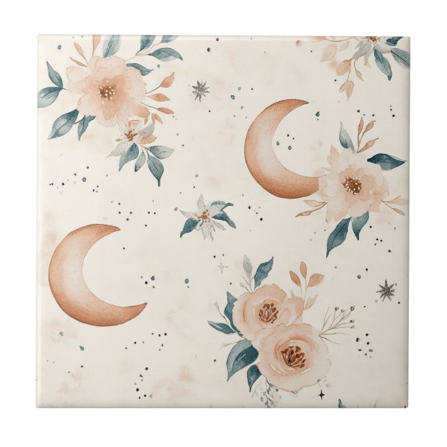 Celestial Floral Pattern (1) Tile (Front)