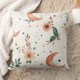 Celestial Floral Pattern (2) Throw Pillow
