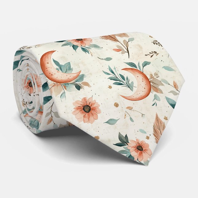 Celestial Floral Pattern (2) Tie (Rolled)