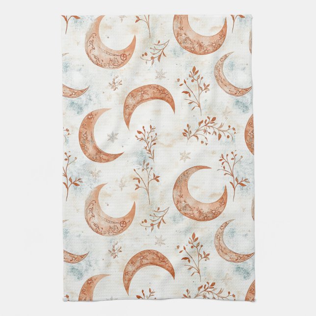 Celestial Floral Pattern (3) Kitchen Towel (Vertical)