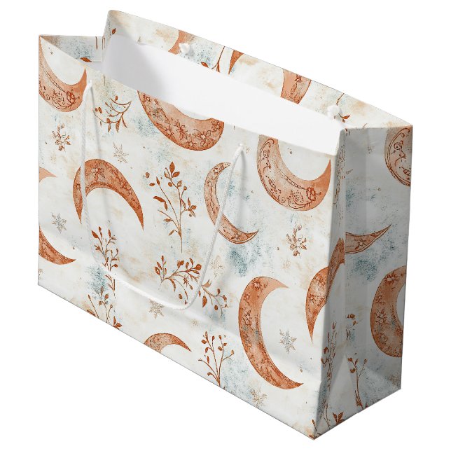 Celestial Floral Pattern (3) Large Gift Bag (Front Angled)